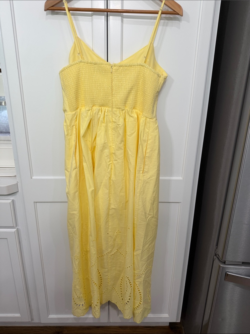 Calypso St. Barth Soft Yellow Midi Dress with Eyelet details. Size 10 - Picture 5 of 13